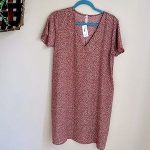 micro print shift dress | size medium